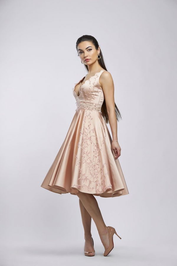 Soft blush Corset Dress Side
